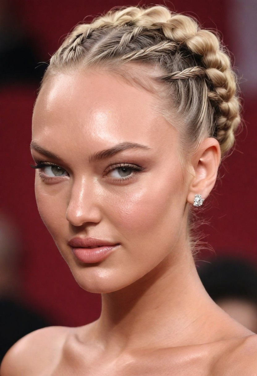 graceful cornrow updo hairstyle