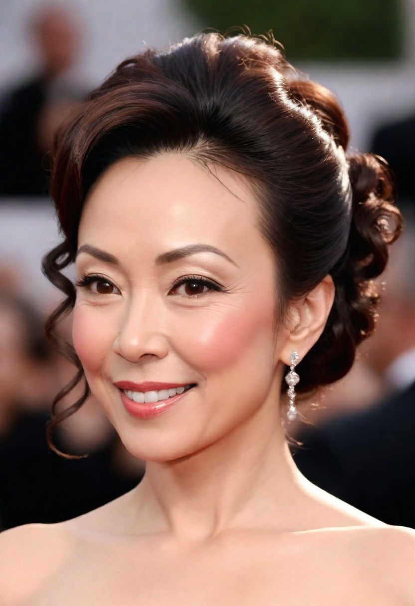 graceful sleek curly updo hairstyle