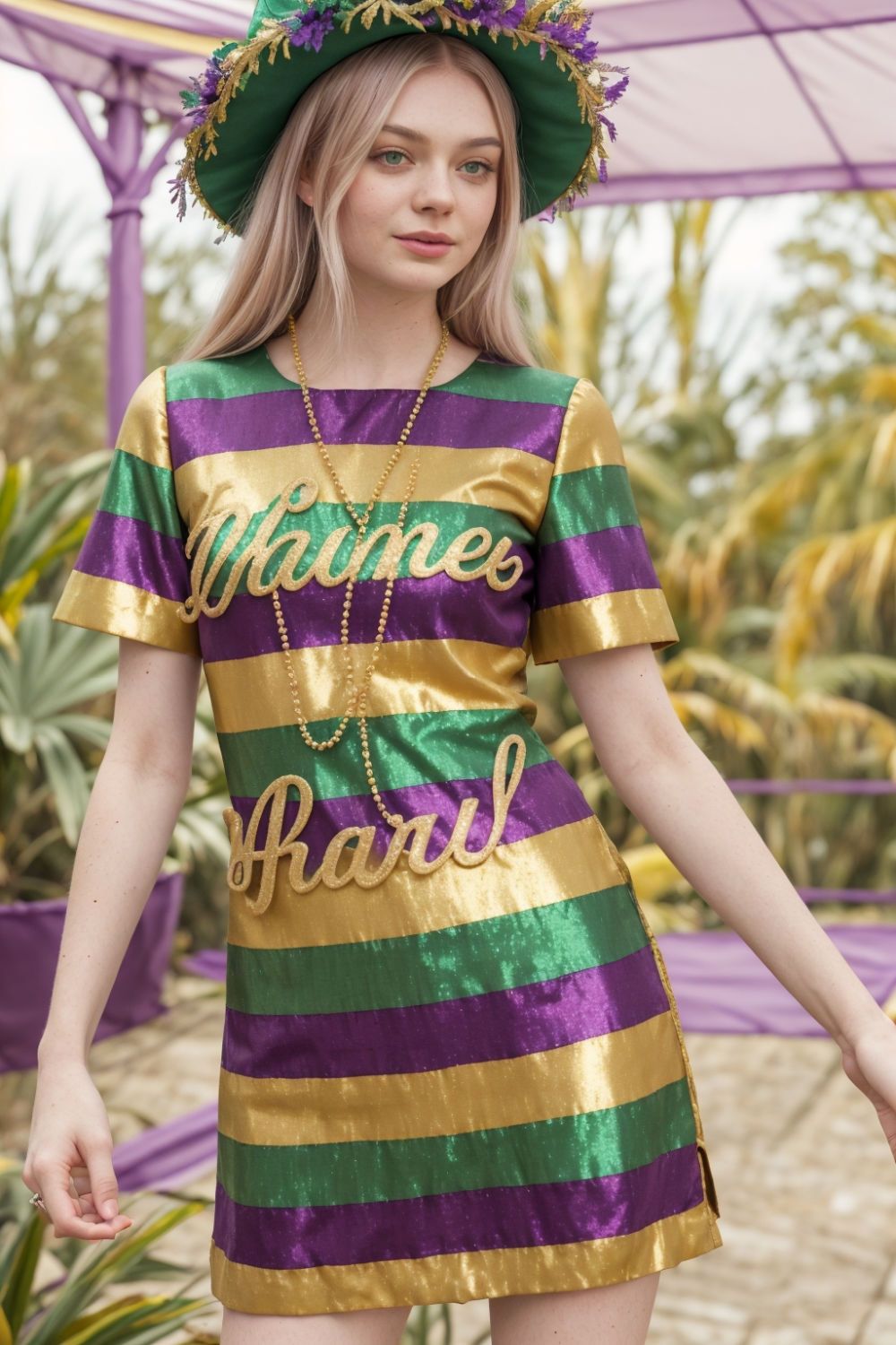 green purple and gold combo mardi gras outfit