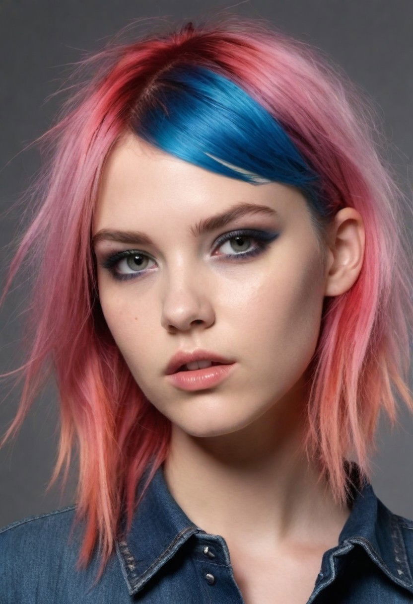 grunge inspired colorful highlights