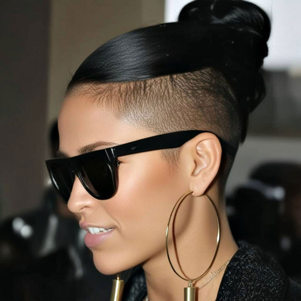 half shaven look hairstyle