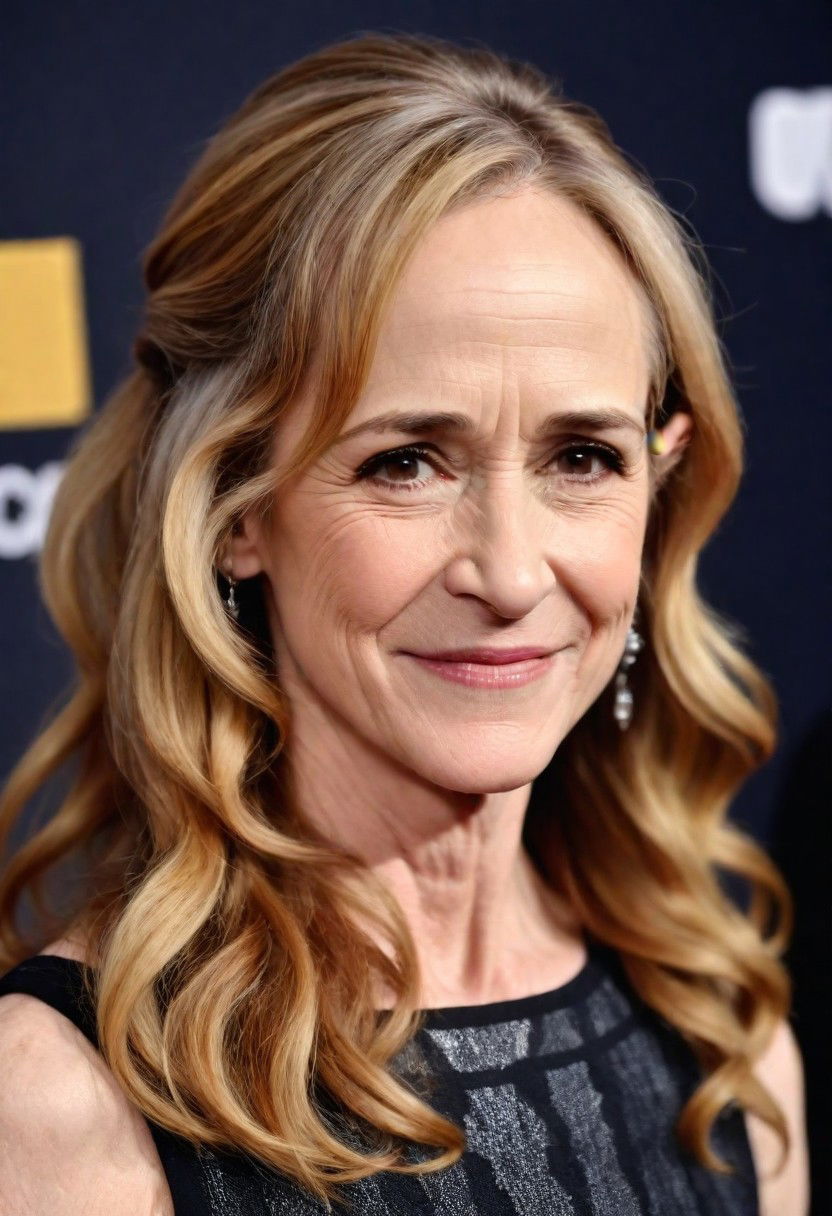 half up half down curls hairstyle over 60