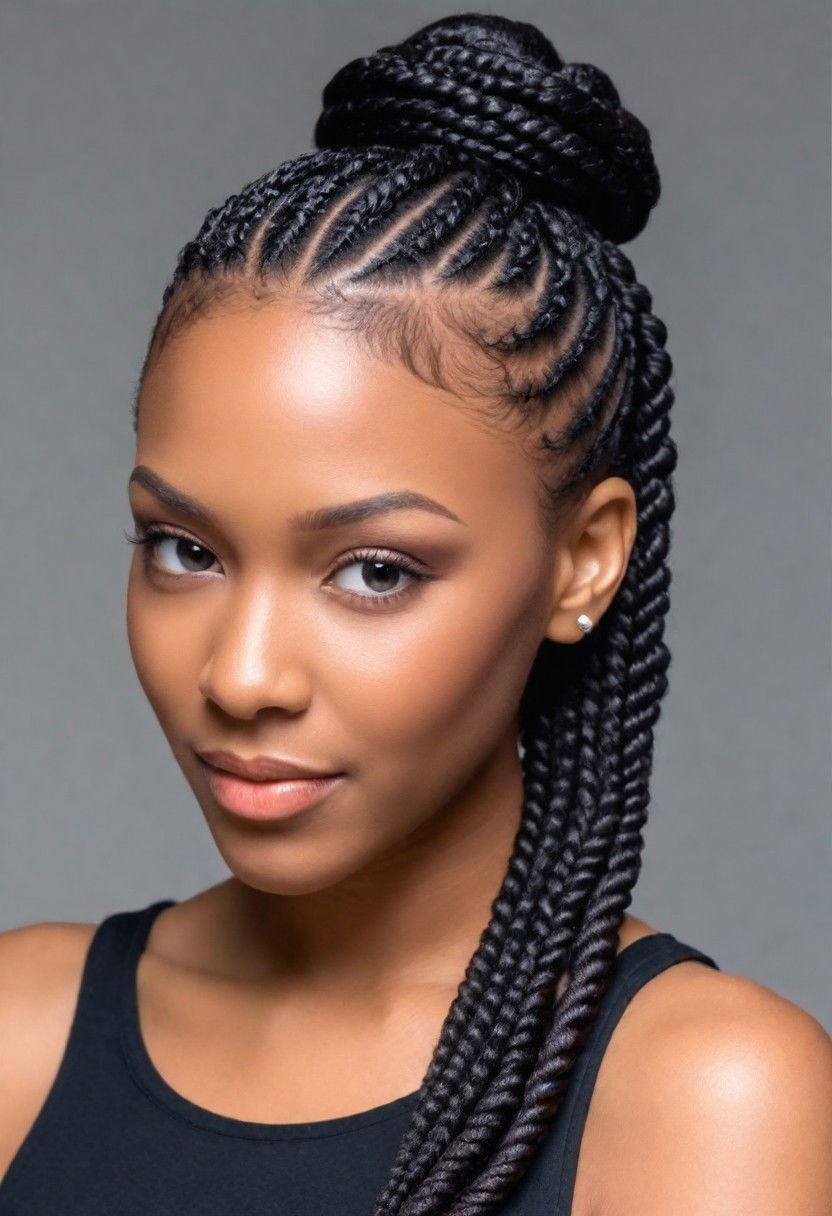 half up half down flat twist hairstyle