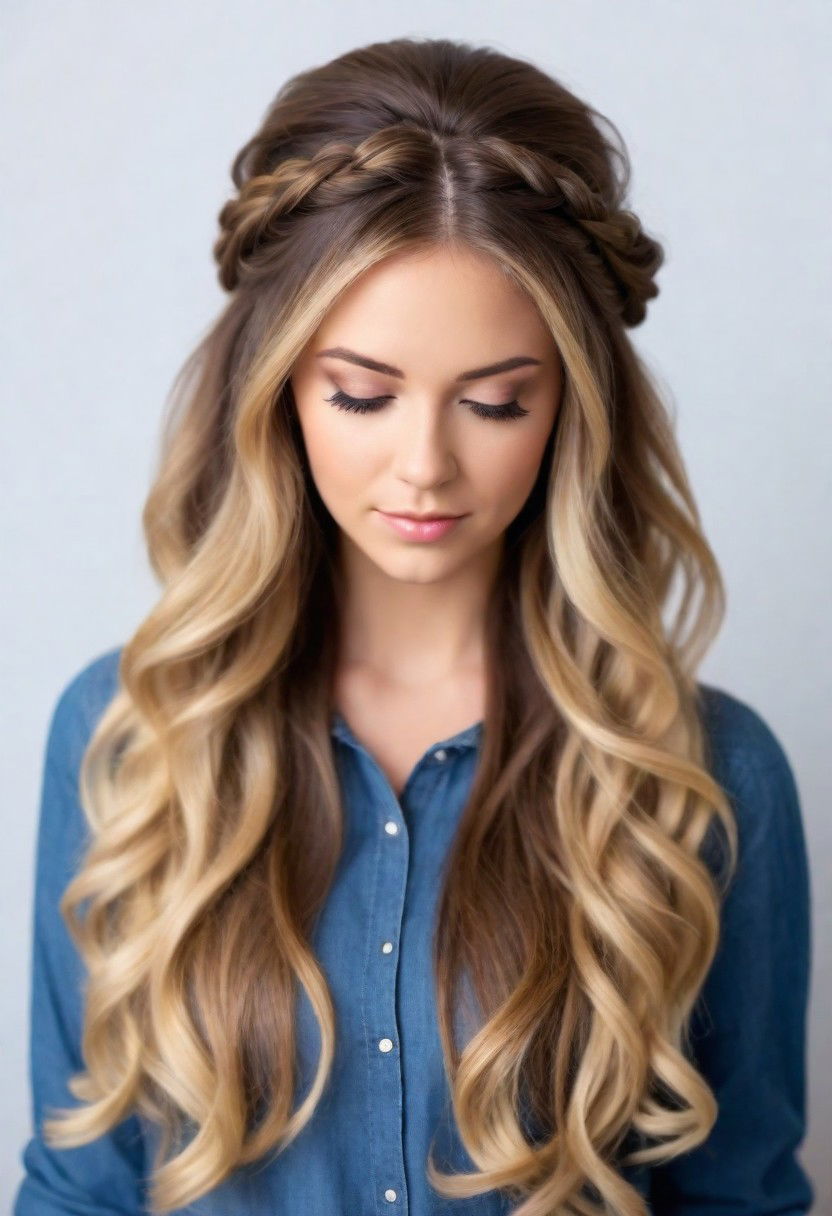 half up half down hairstyle