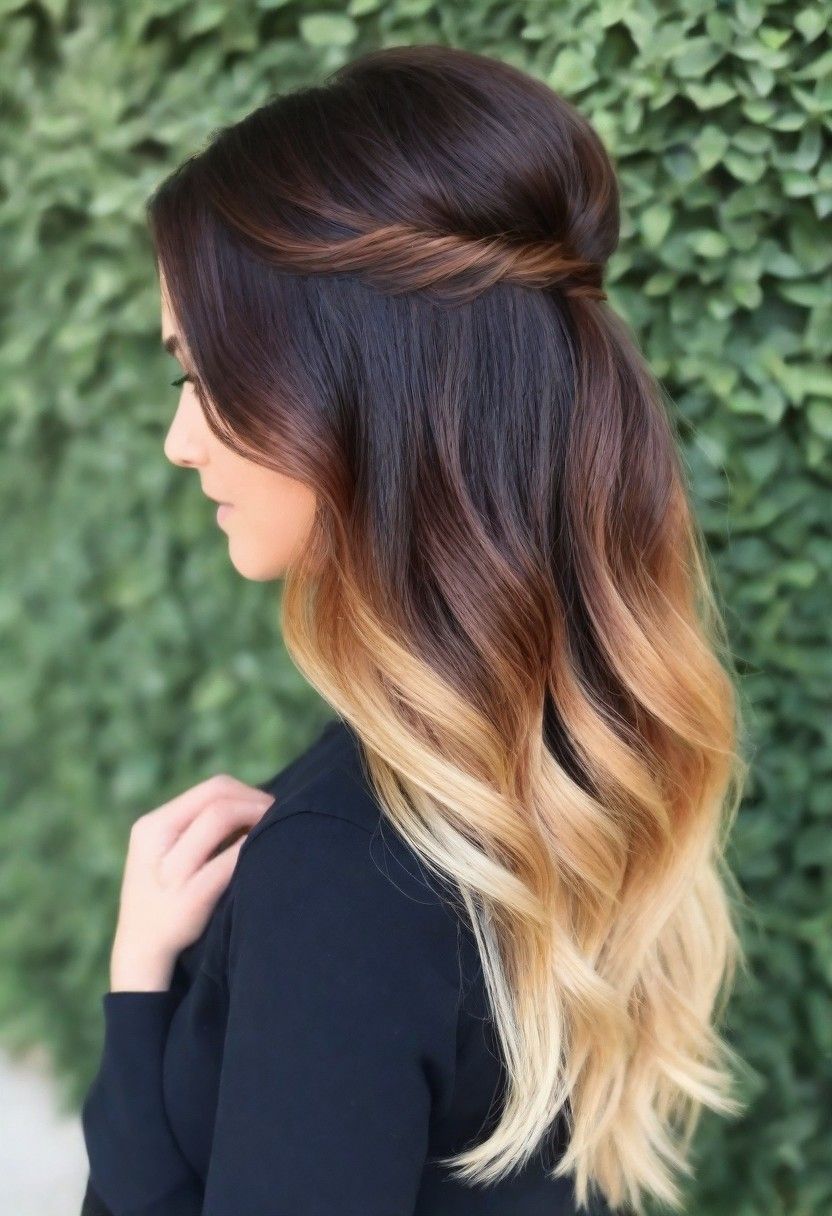 half up half down with ombre