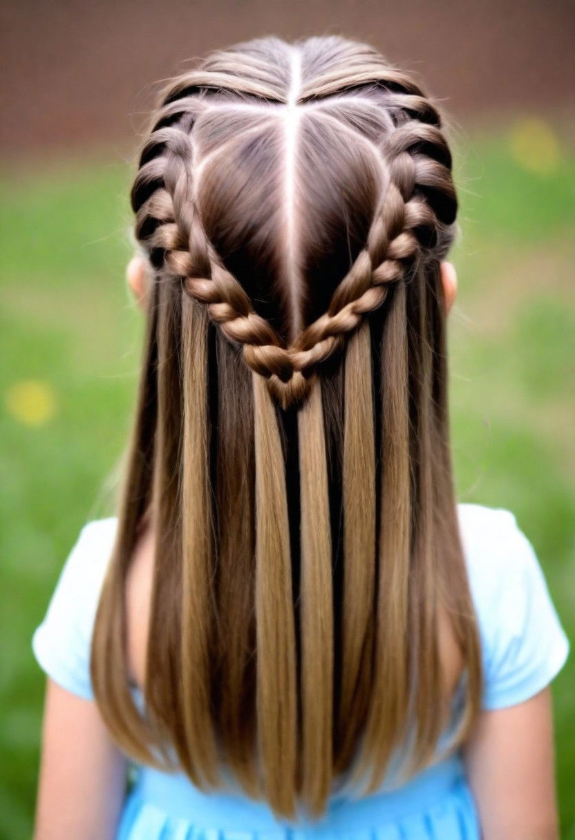 half up heart braid hairstyle