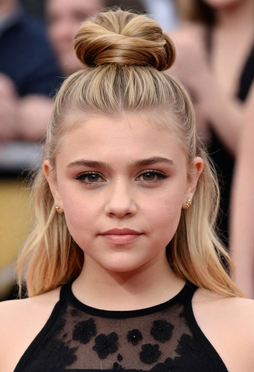 half up top knot hairstyle