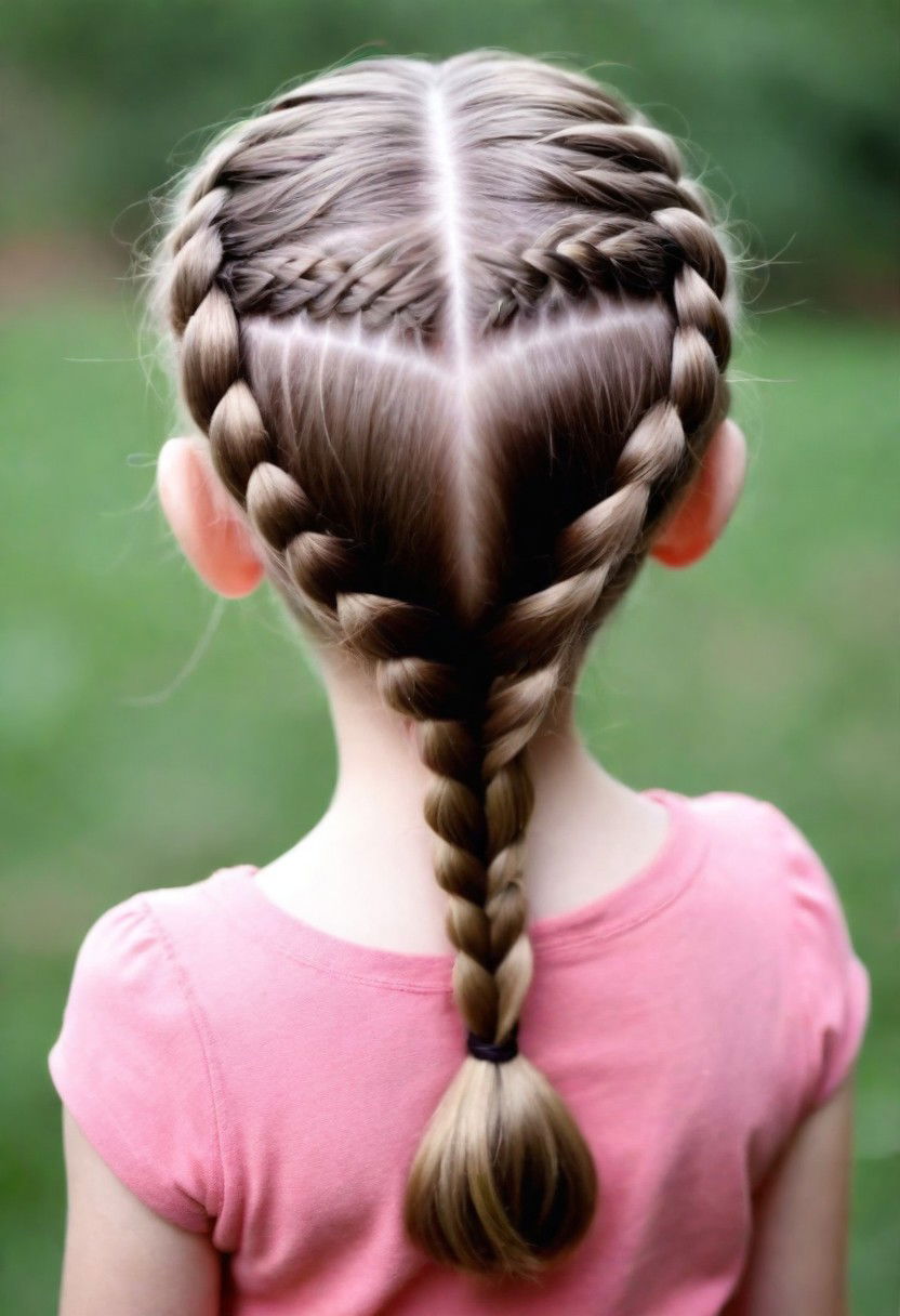 heart shaped braid hairstyle for a little girl