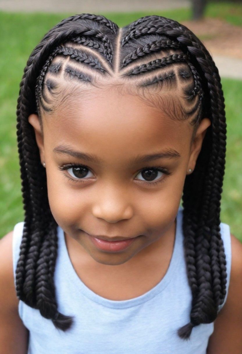 heart shaped braids hairstyle