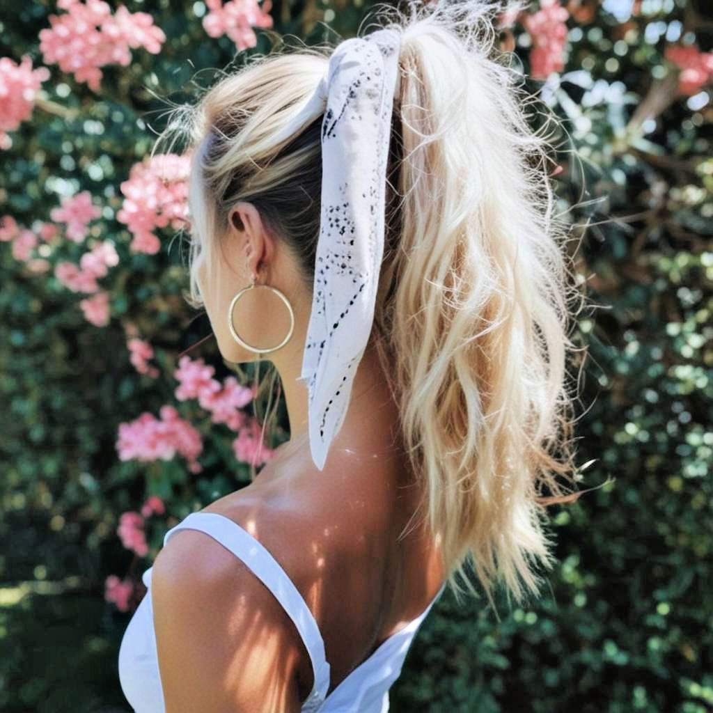 high ponytail with scarf mexican hairstyle