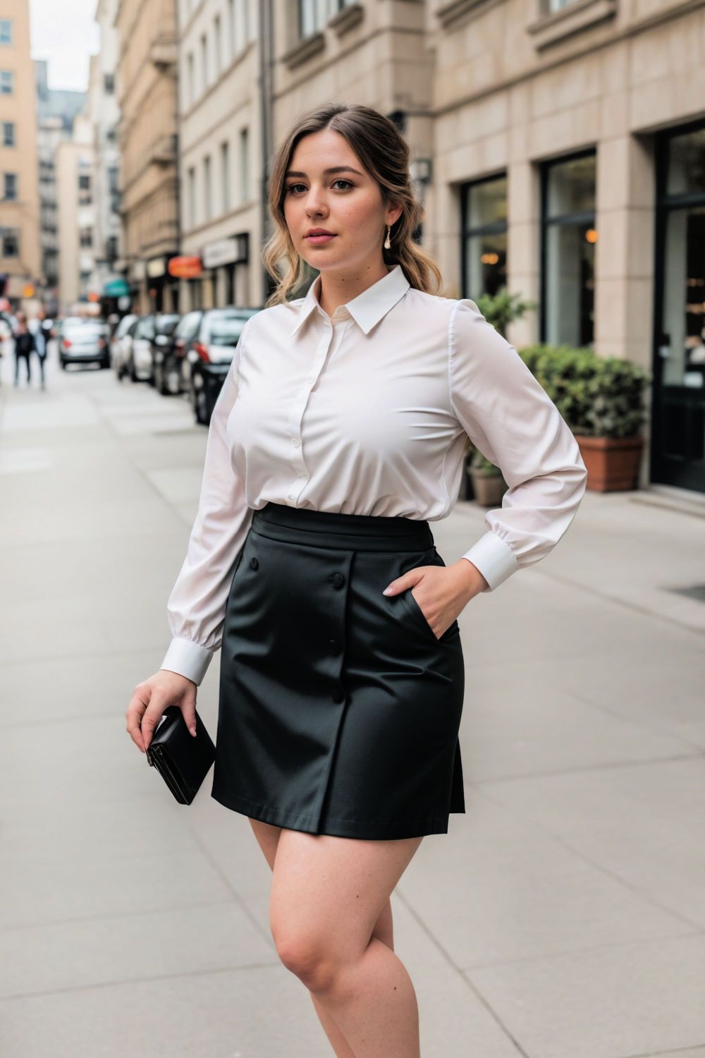 high waisted skirts with tucked in blouses