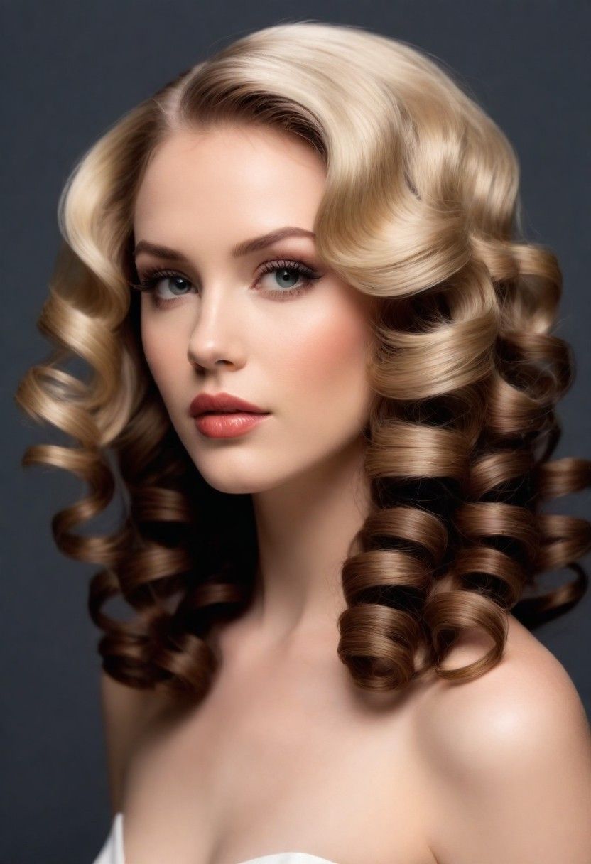 hollywood curls for medium length hairstyle