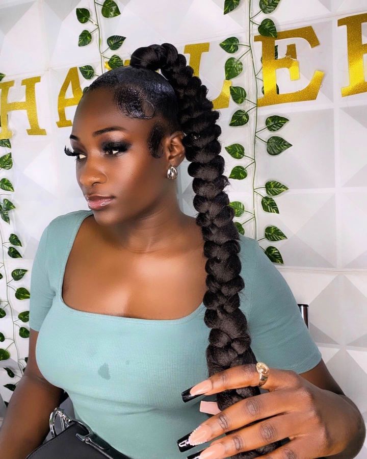 jumbo braid ponytail for black women