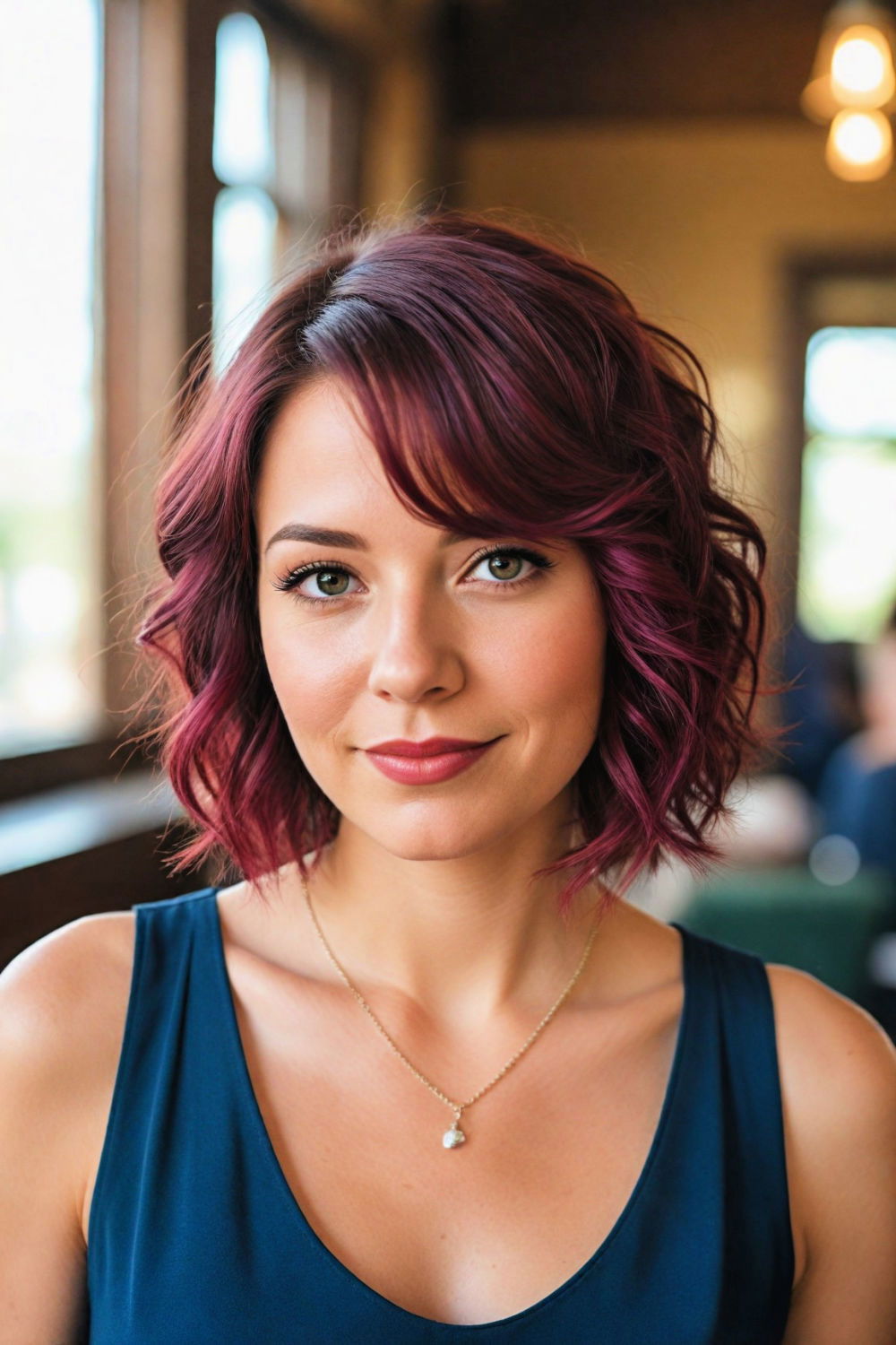 layered bob with side sweep hairstyle