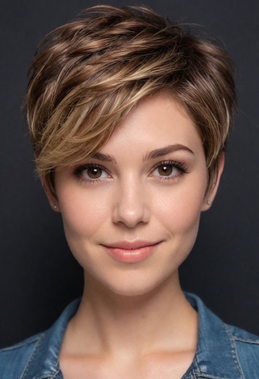 layered pixie with textured top