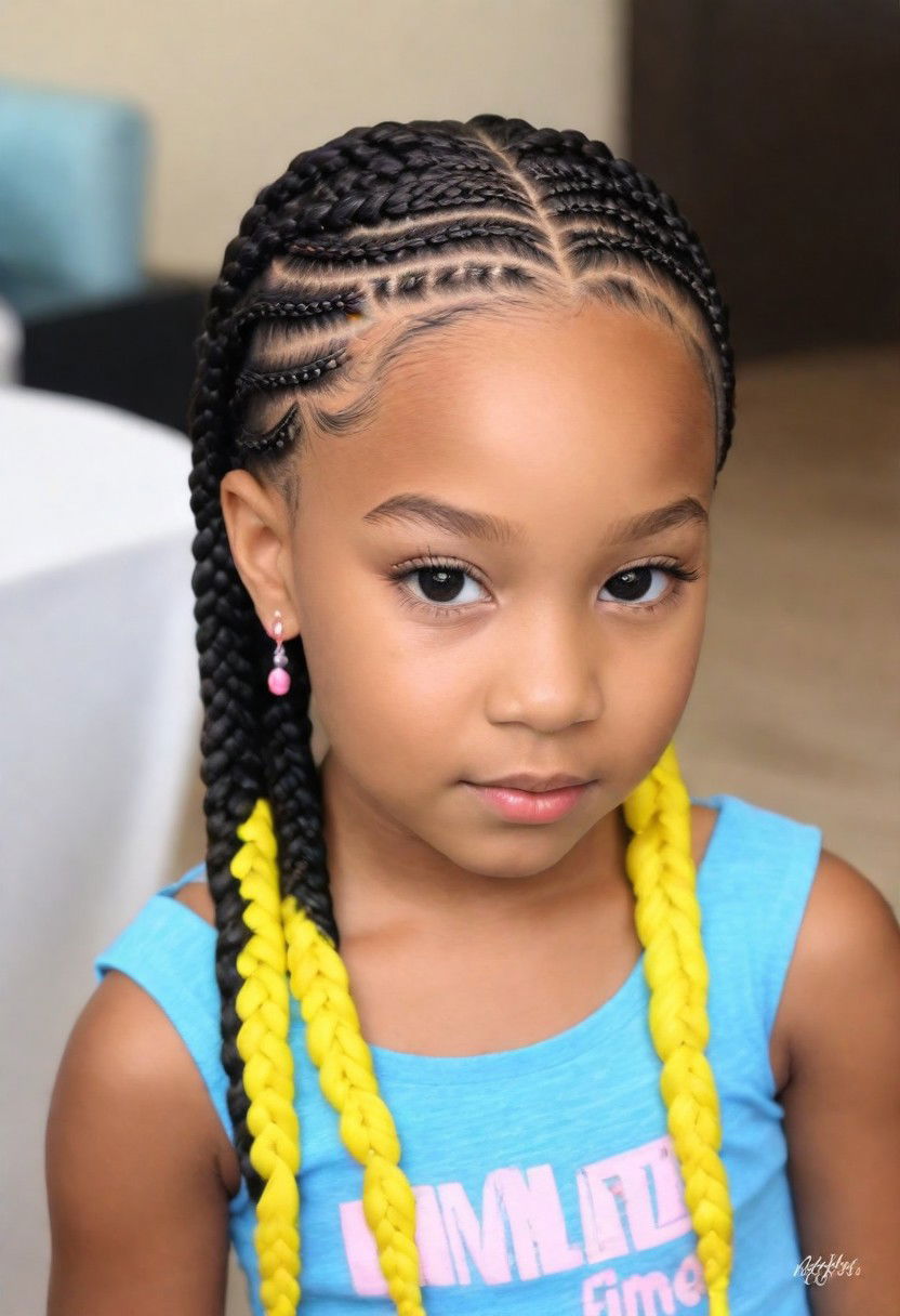 lemonade braids hairstyle for little girl