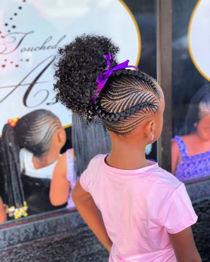 little girl fishbone braids hairstyle