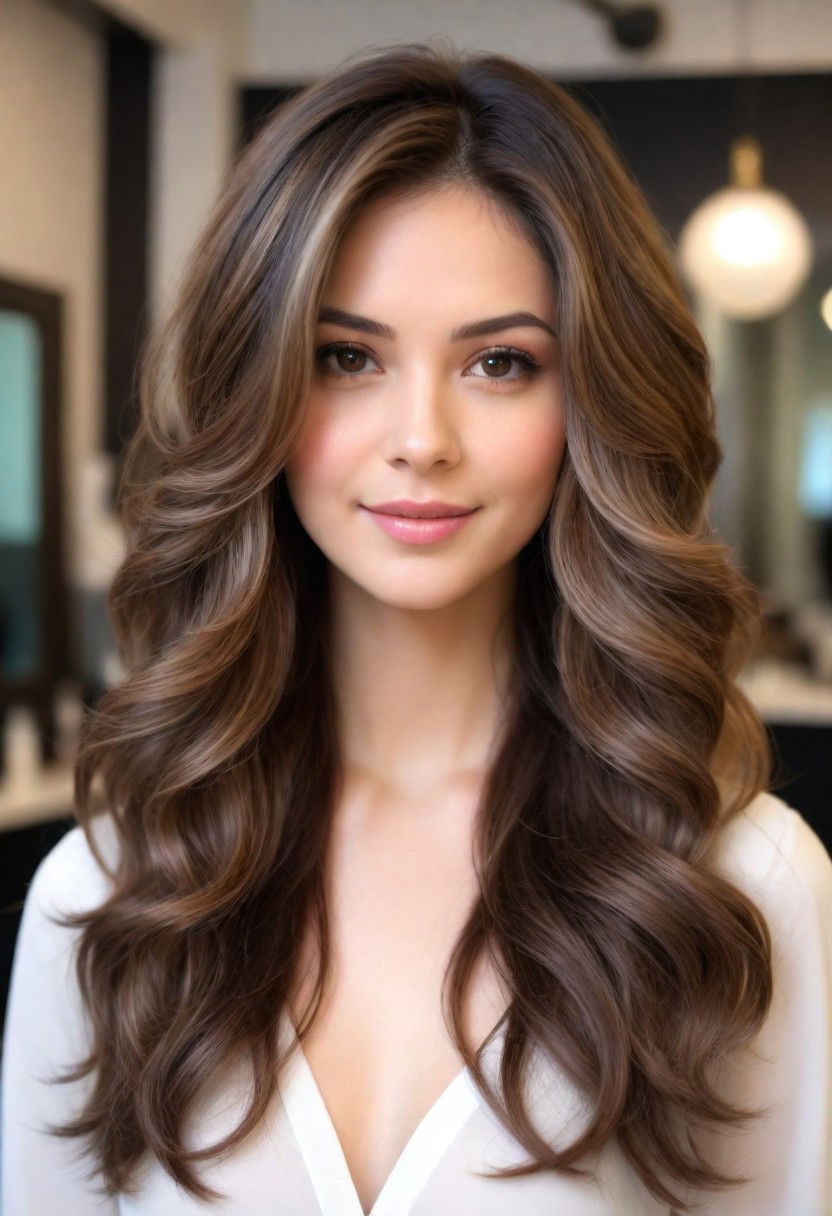 long layers hairstyle for wavy hair