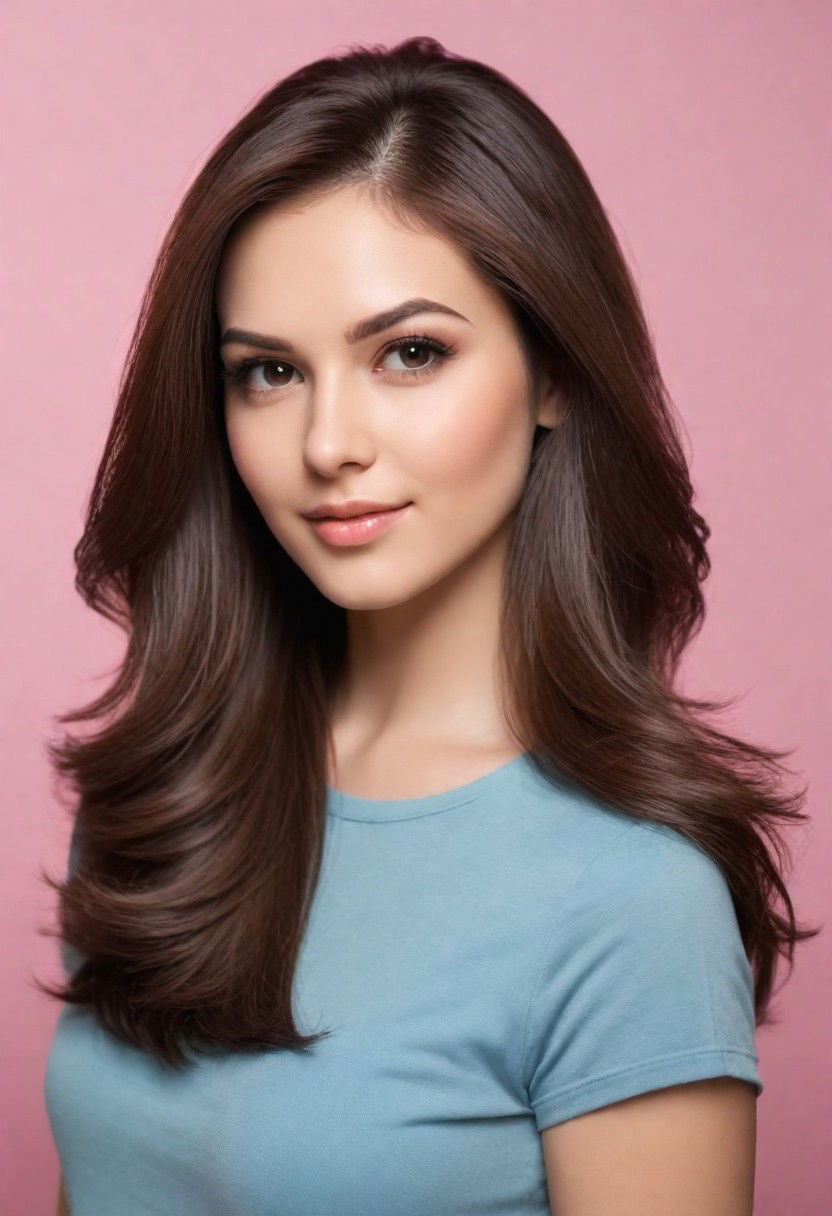 long layers with side part hairstyle