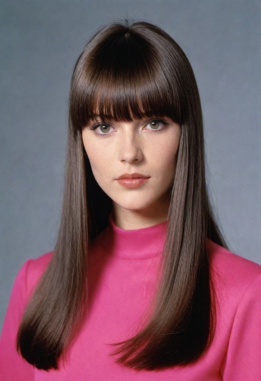long straight hair with bangs