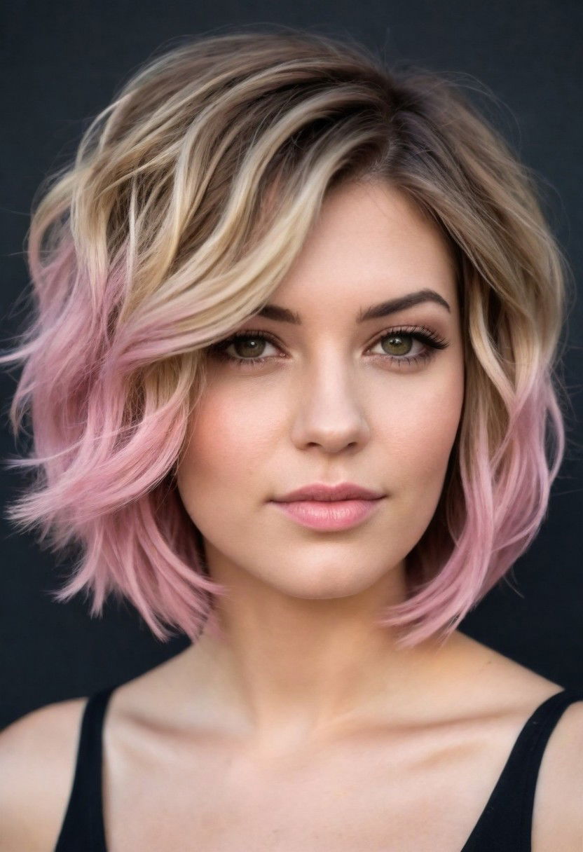 manageable inverted bob with wavy layers