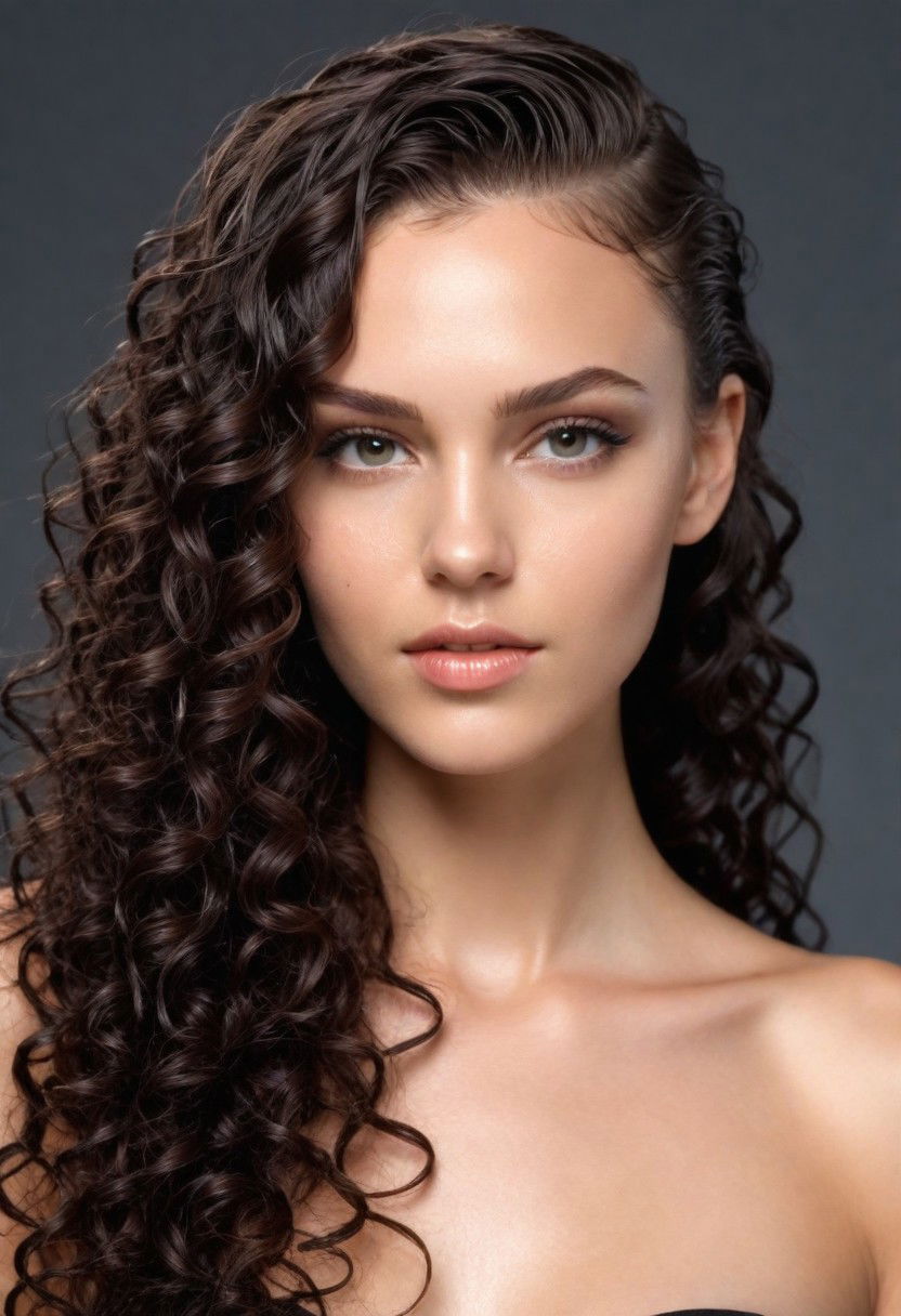 modern sleek wet look hairstyle