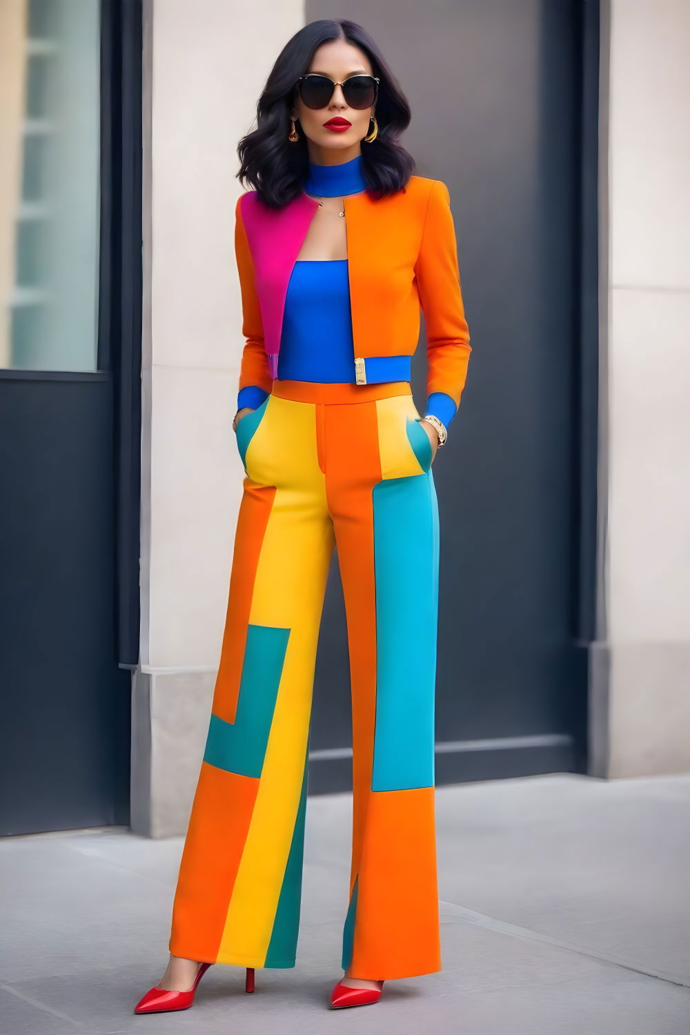 modern twist color block ensemble