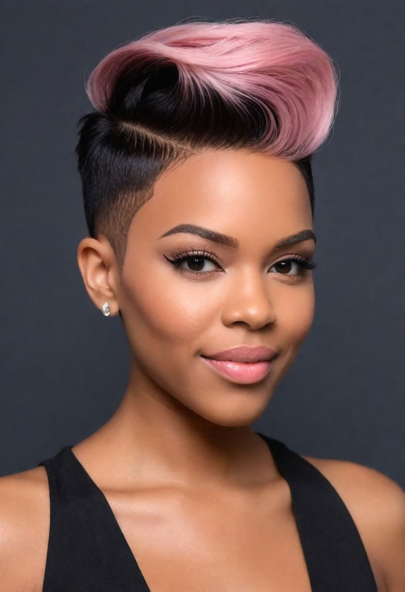modern undercut short hairstyle for black women