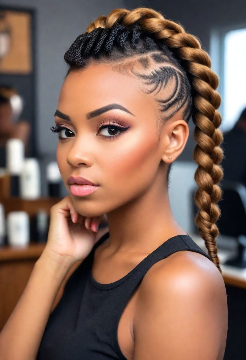 mohawk with twists or braids hairstyle