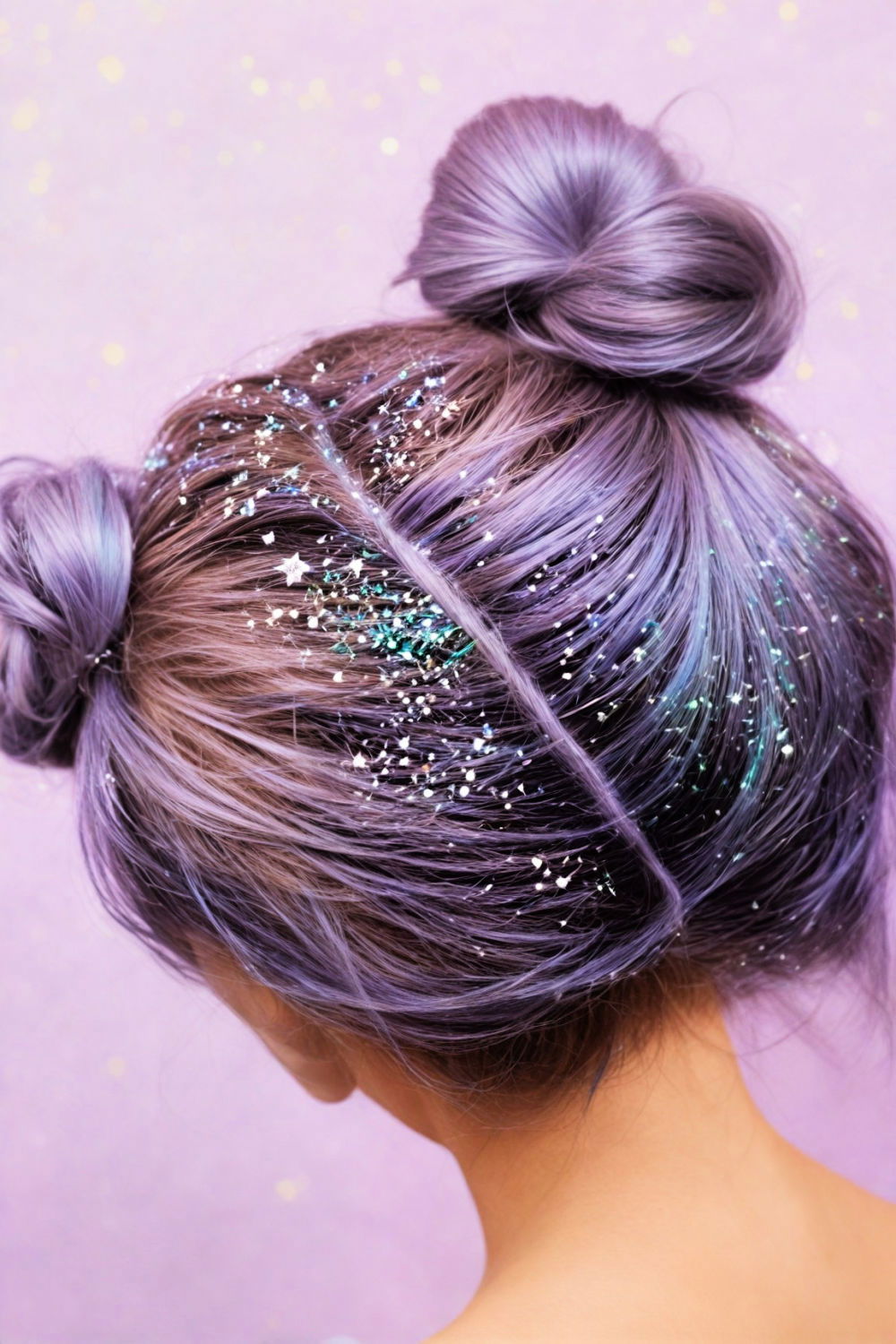 moonbeam glitter part hairstyle
