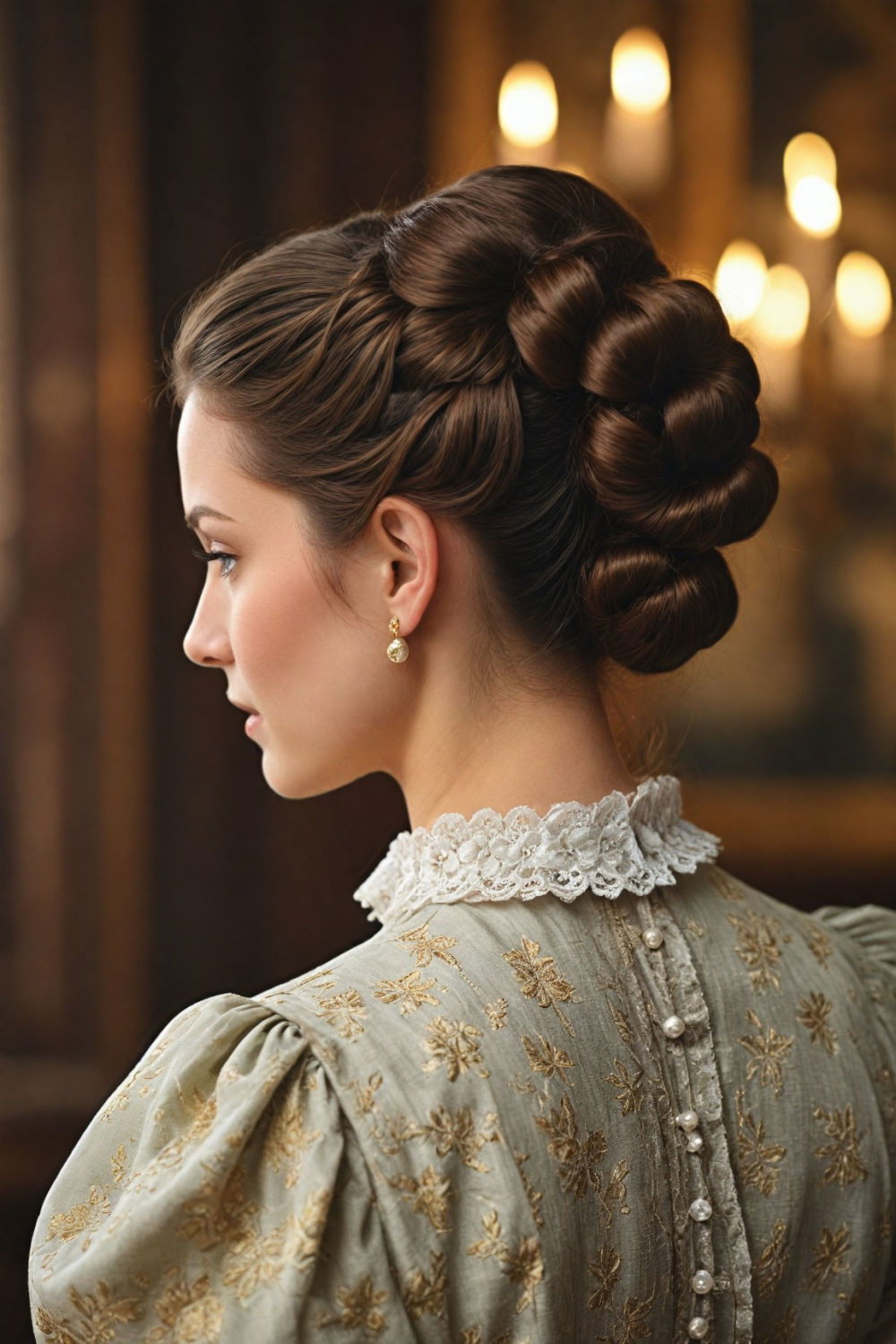 noblewoman’s tuck renaissance hairstyle