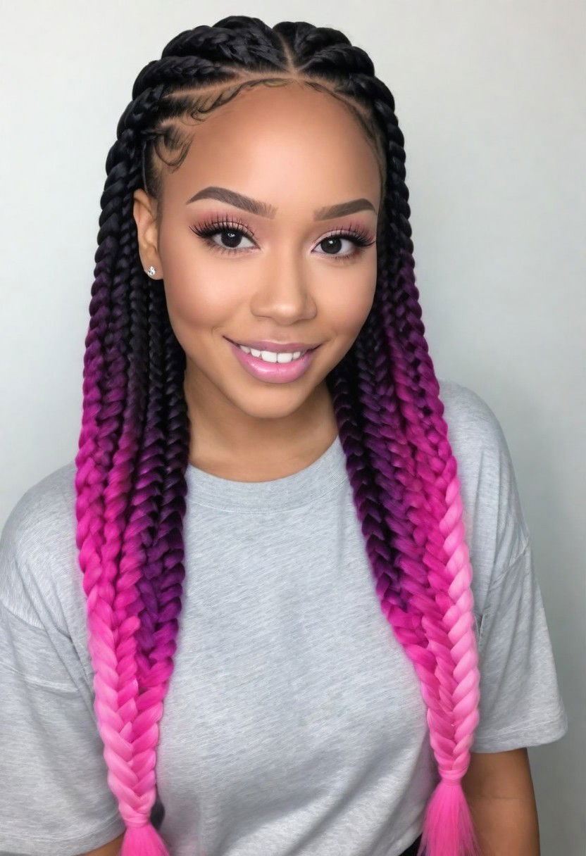 ombre braids hairstyle
