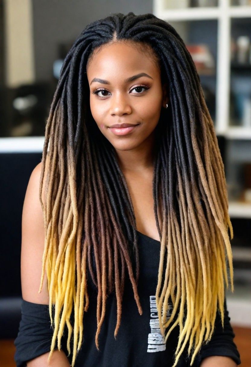 ombre dreadlocks hairstyle