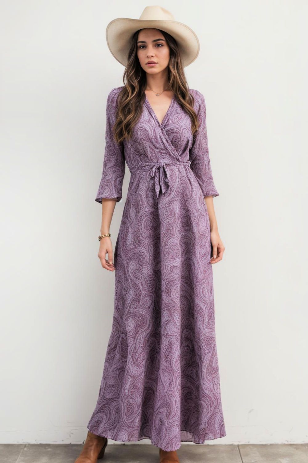 paisley print maxi dress for cowgirl