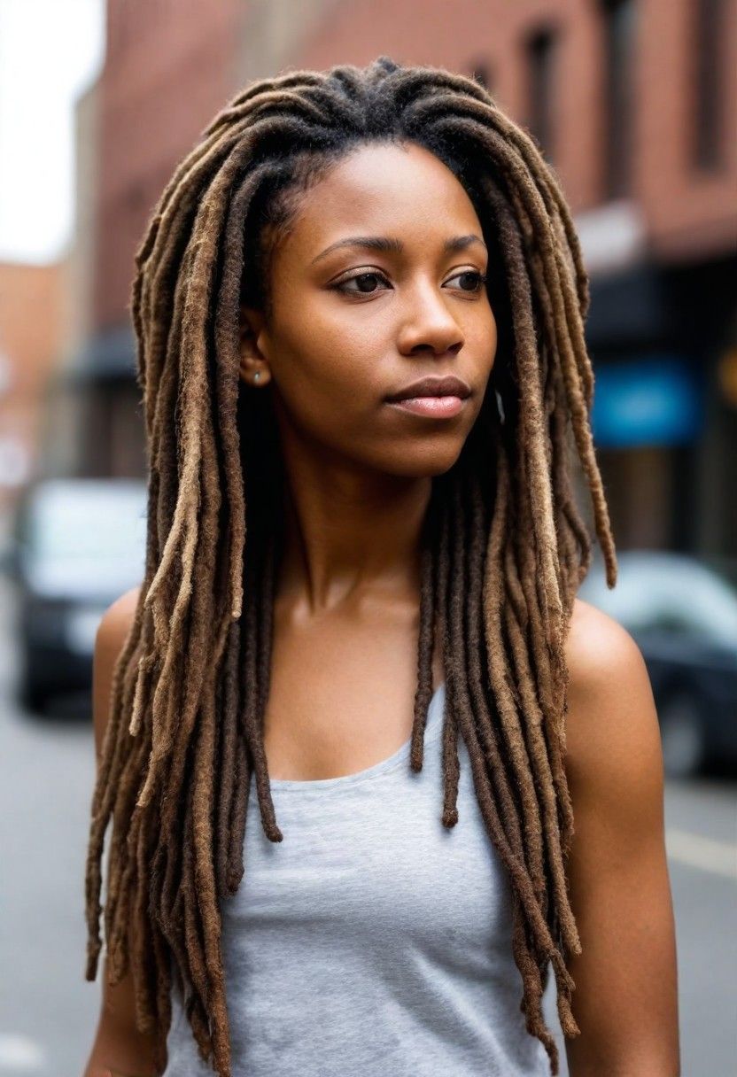 partial dreadlocks for dual textured look