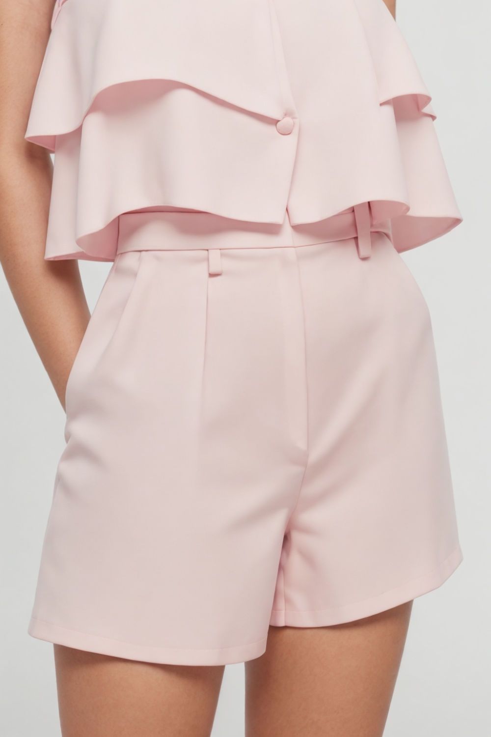peony pink tailored shorts for sunny days