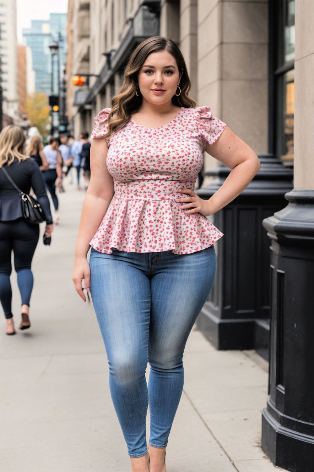 peplum tops with skinny jeans