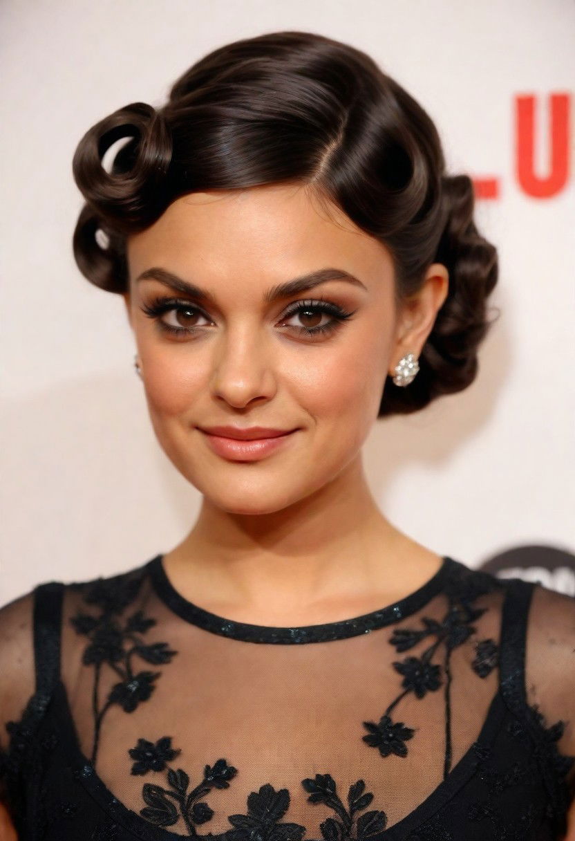 pin curls updo hairstyle