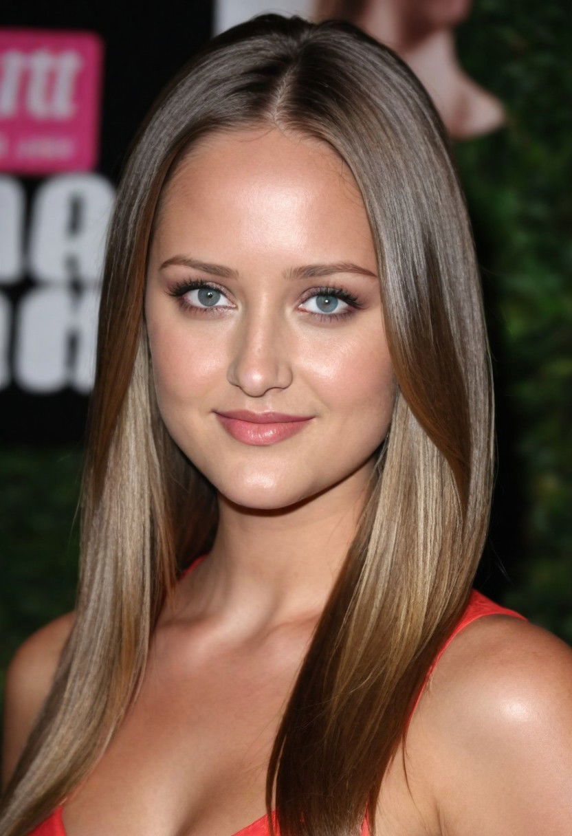 pin straight middle part hairstyle