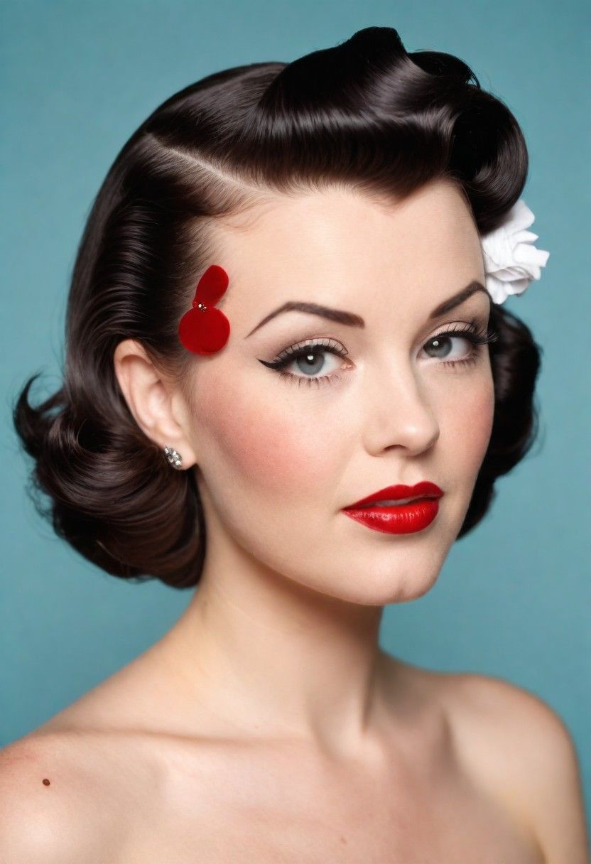 pin up style for short hair