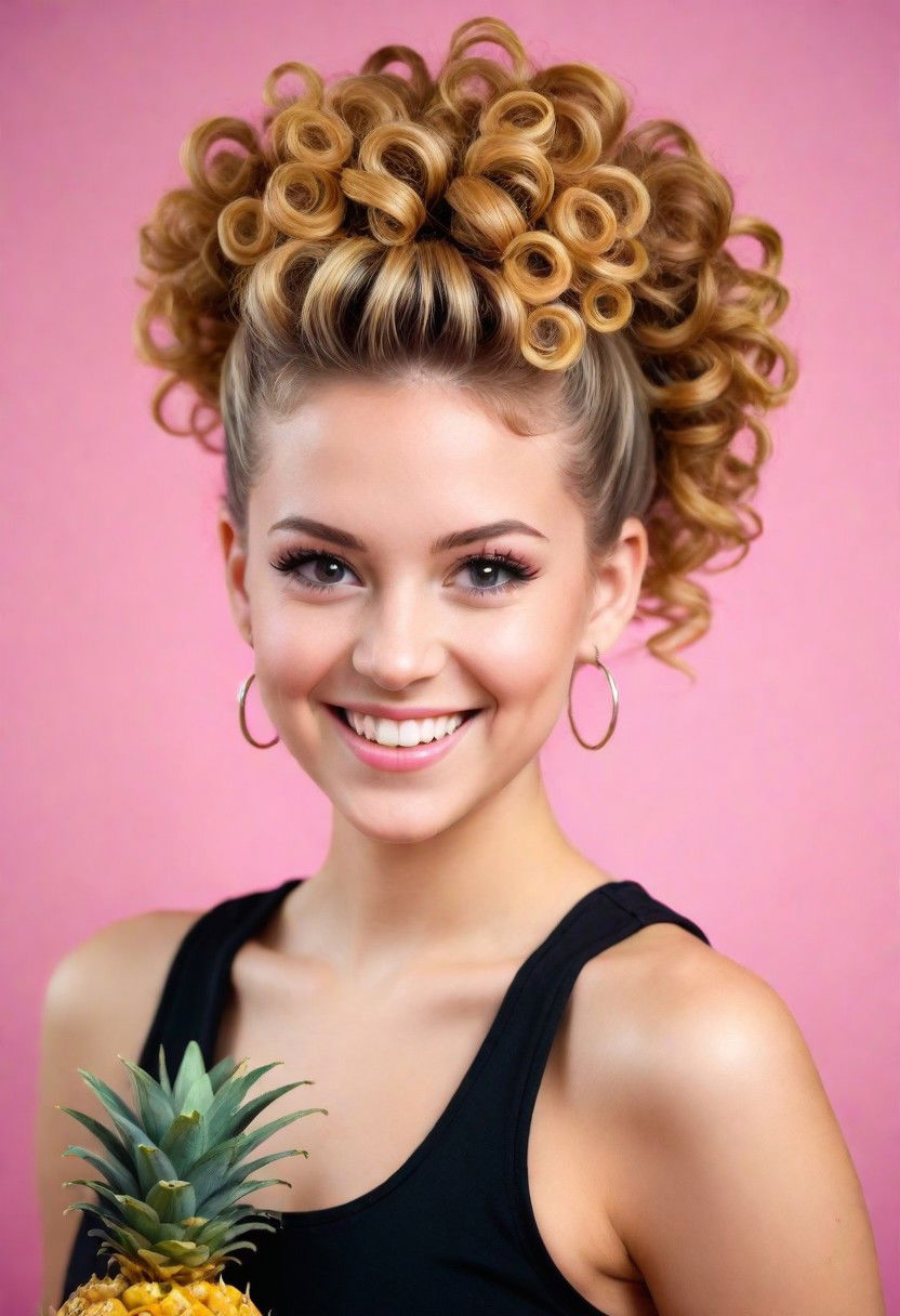 pineapple updo hairstyle