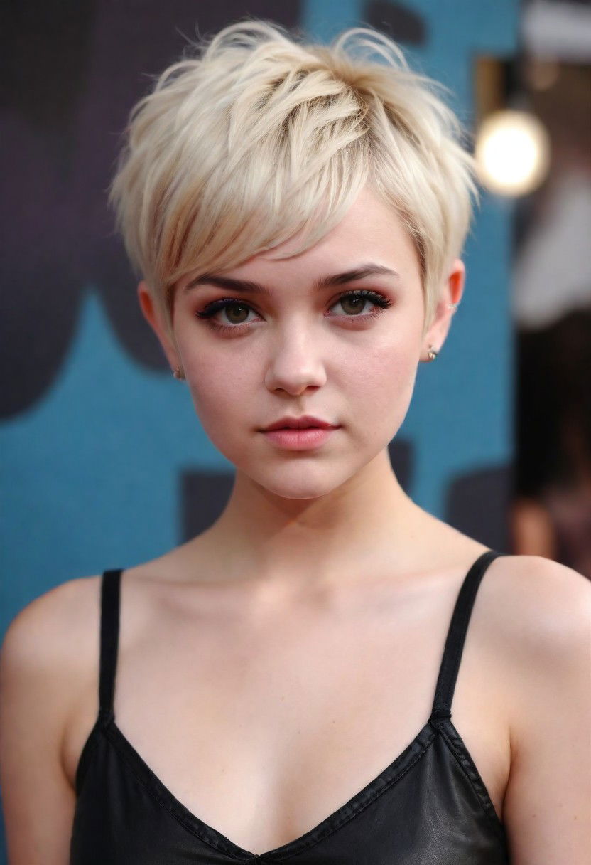 pixie cut with long bangs hairstyle