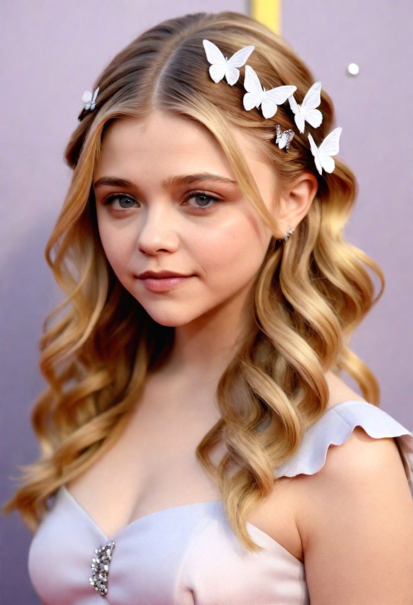 playful butterfly clips hairstyle