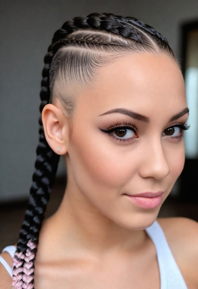 pretty cornrows with shaved sides