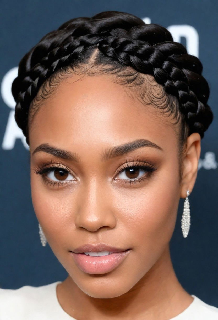 pretty flat twist halo braid hairstyle
