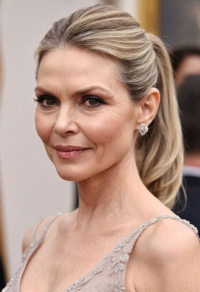 refined low ponytail hairstyle