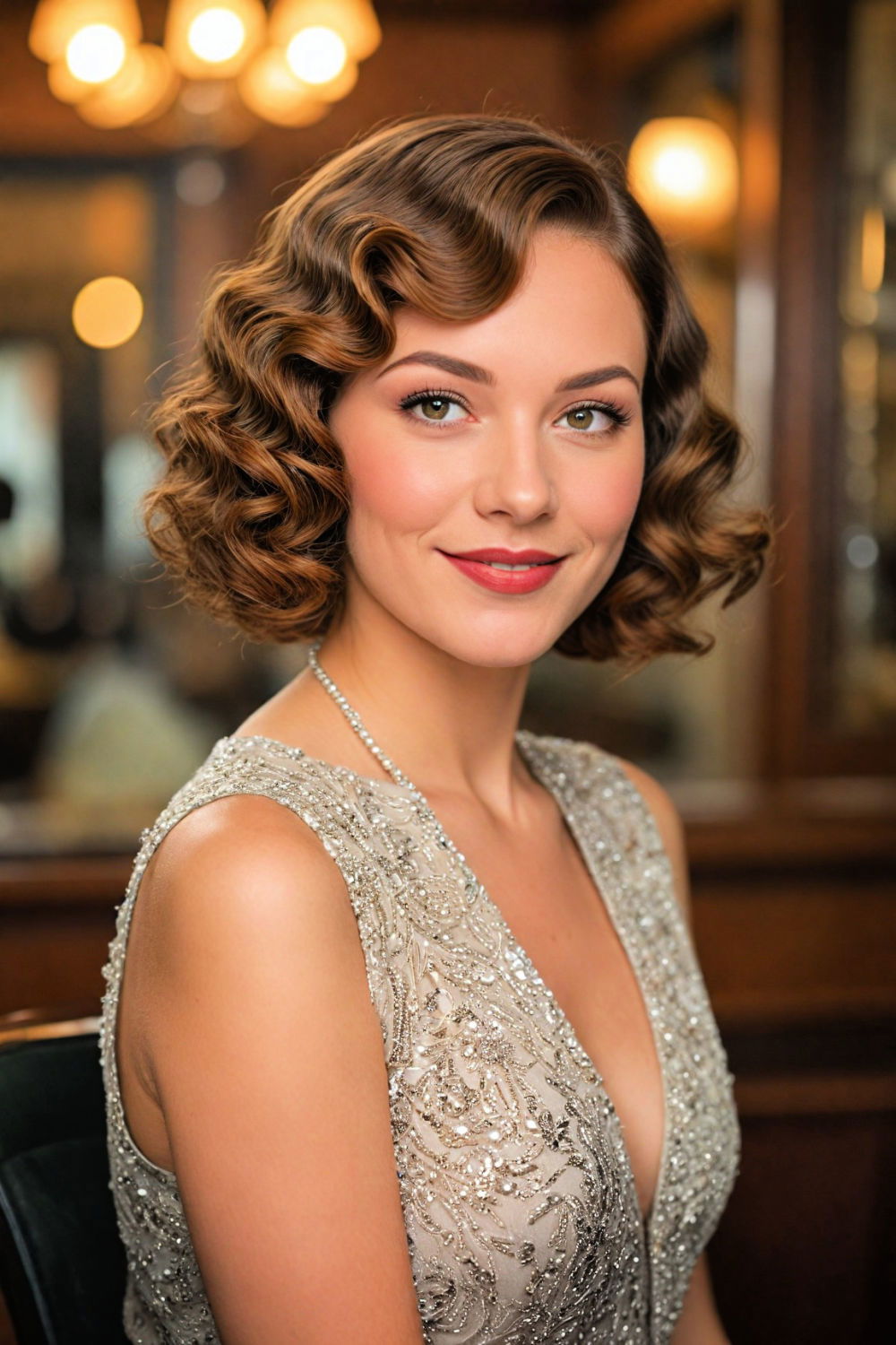 retro finger waves formal hairstyle