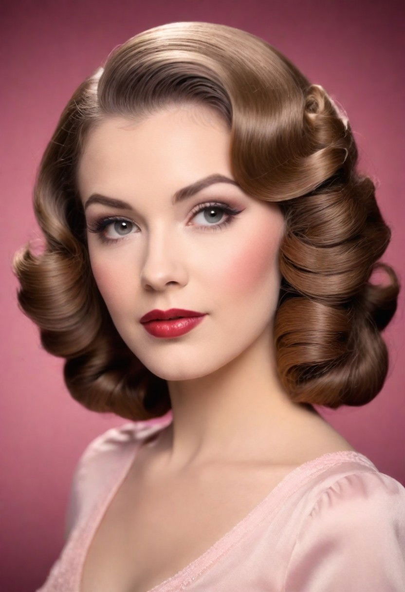 retro glam side part hairstyle