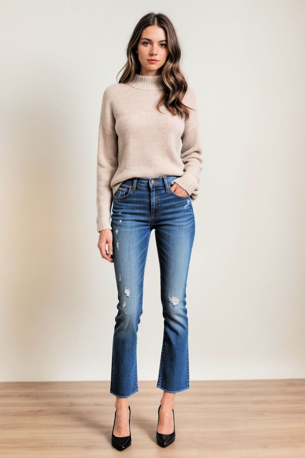 retro inspired chic bootcut jeans