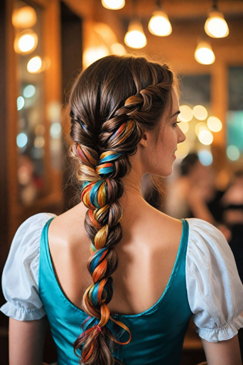 ribbon laced braid hairstyle